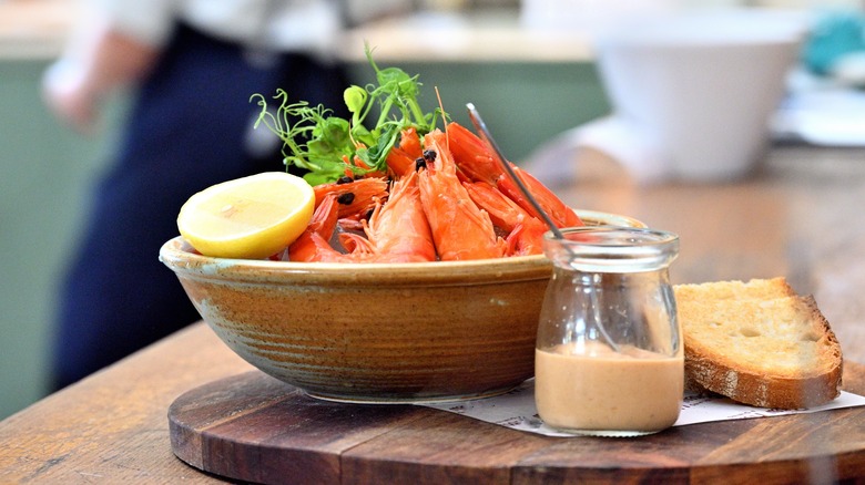 shrimp cocktail with vegetables