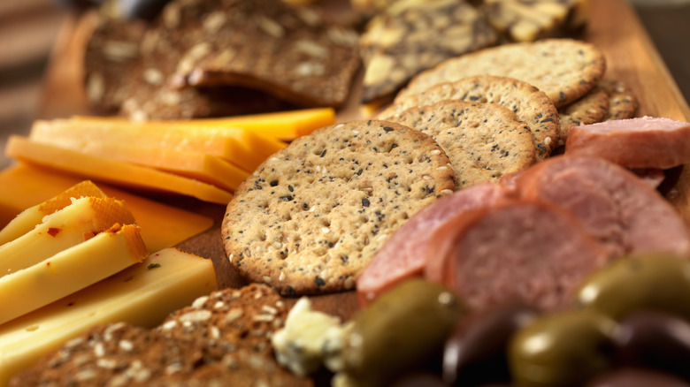 Close up of charcuterie board