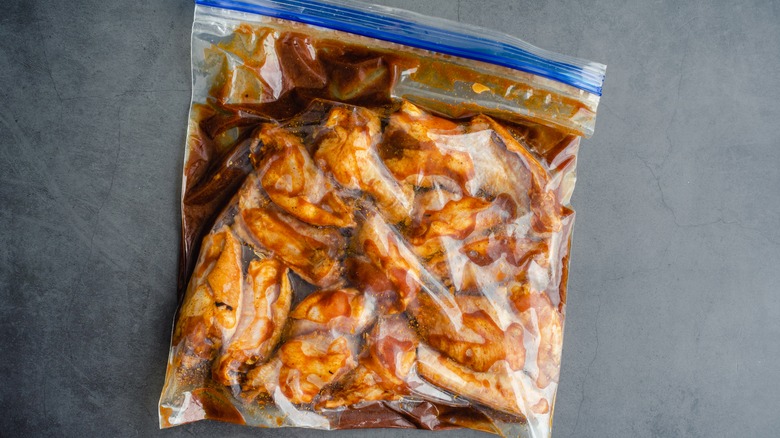 marinated chicken in a bag