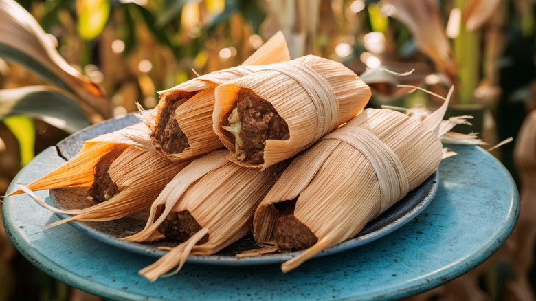 tamales wrapped in corn husks