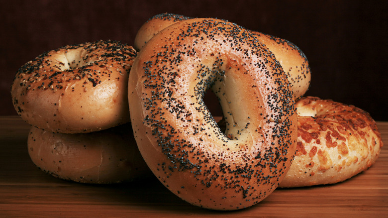 Assortment of whole bagels