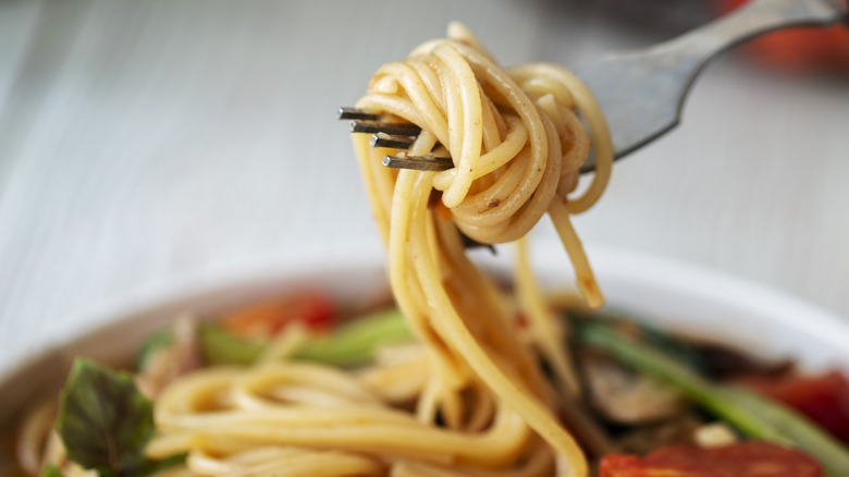 A forkful of spaghetti
