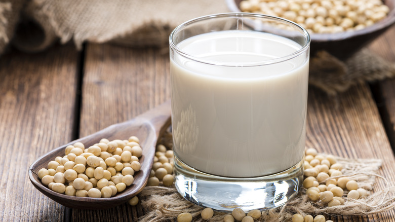 A glass of soy milk