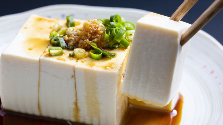 A block of silken tofu