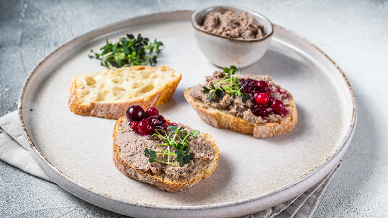 Chicken rillettes with accouterments
