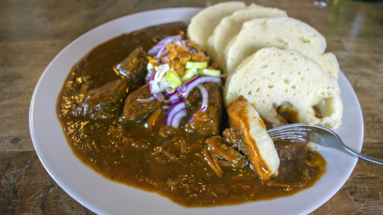 Czech goulash with bread dumplings