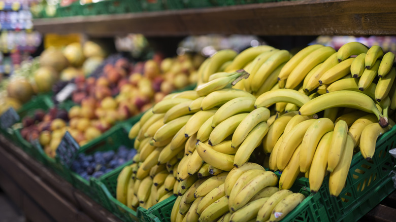 Bananas at grocery store