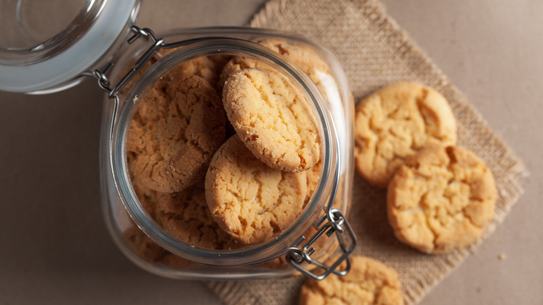 homemade cookies in airtight glass container