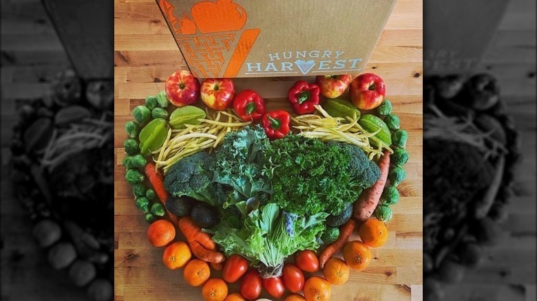 Box of Hungry Harvest and produce