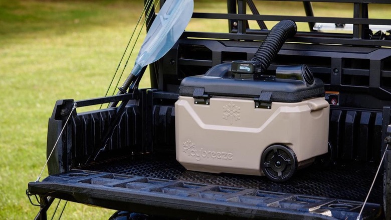 IcyBreeze cooler in golf cart