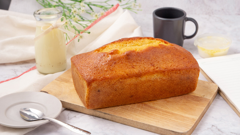 Bread on a wooden board