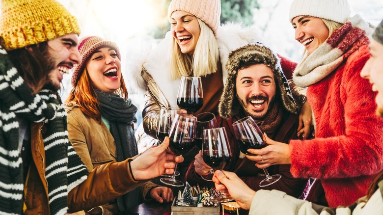 Friends enjoying wine together