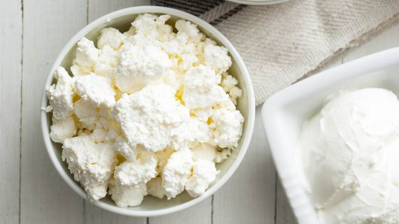 Ricotta cheese in a bowl