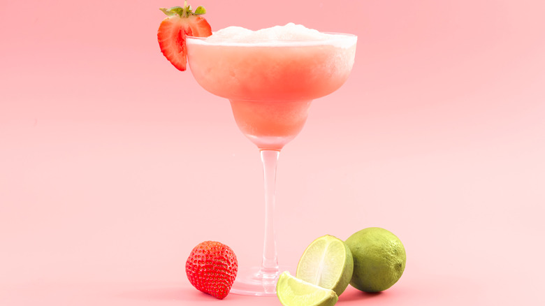 chilled cocktail with fruit