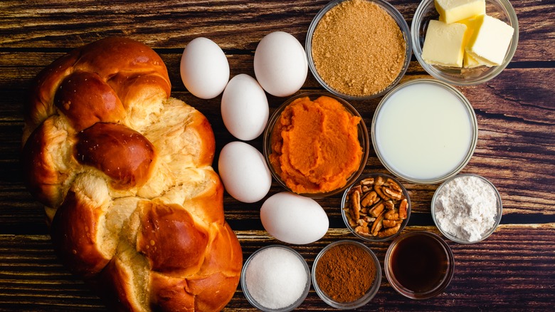 ingredients for making challah French toast