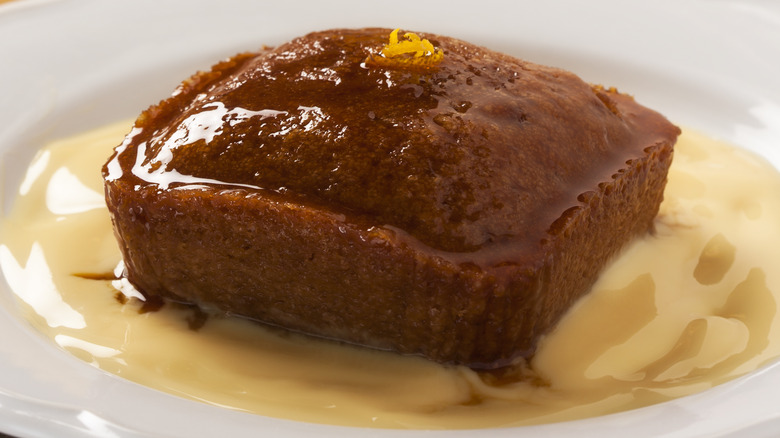 South African sponge cake with butter sauce