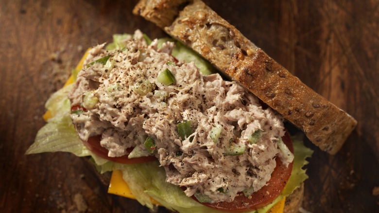 open-face tuna melt sandwich