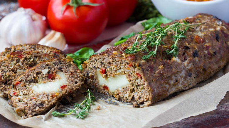 Cheese-stuffed meatloaf