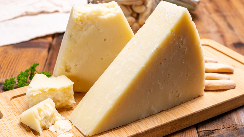 Blocks of pecorino romano cheese