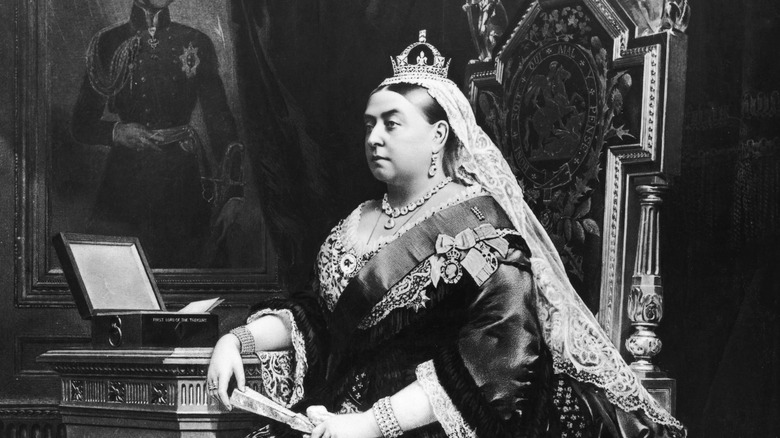 Queen Victoria on her throne