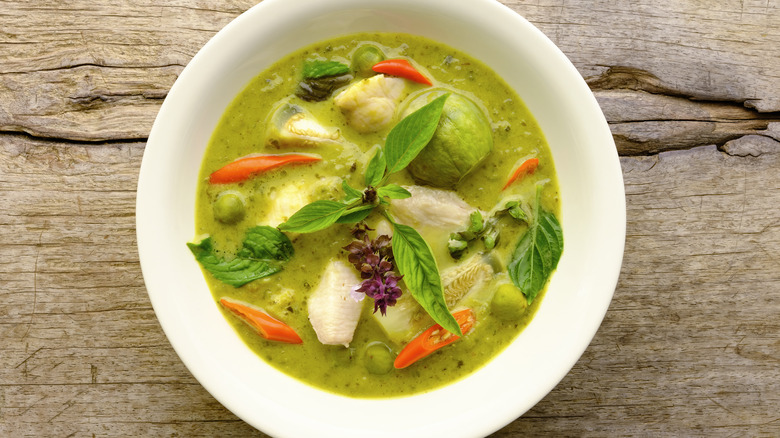 Thai curry made with coconut milk
