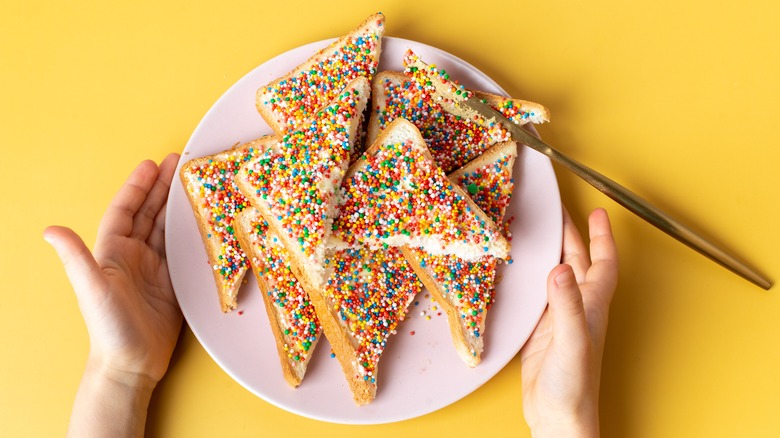 bread covered with colorful sprinkles