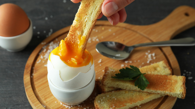 soft-boiled egg with soldiers