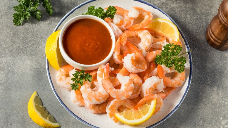 Homemade shrimp cocktail