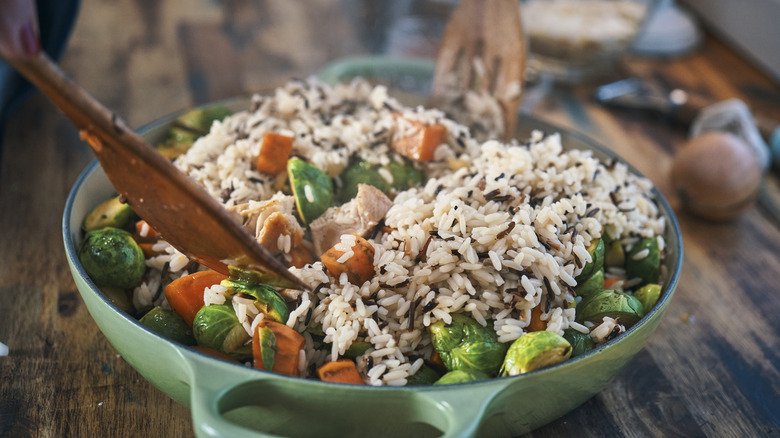 A bowl of wild rice salad