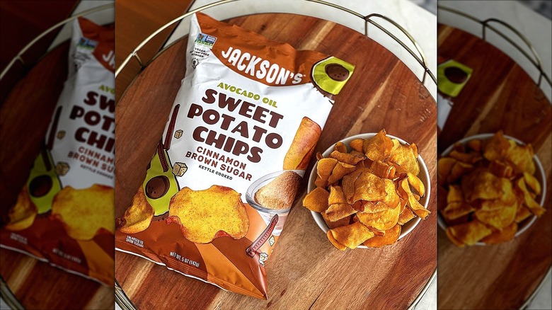 Bag of Jackson's cinnamon brown sugar sweet potato chips