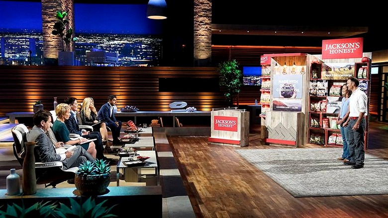 Jackson's Honest on the set of "Shark Tank" in 2017