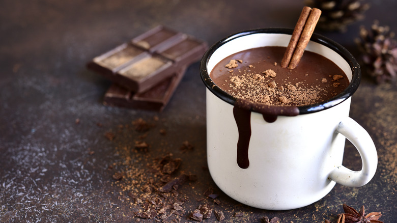 A mug of hot chocolate