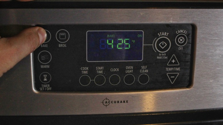 preheating the oven