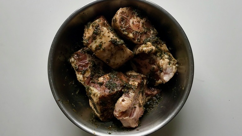 oxtail coated in marinade