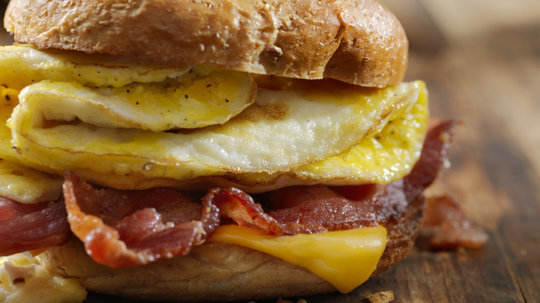 Bacon, egg, and cheese sandwich