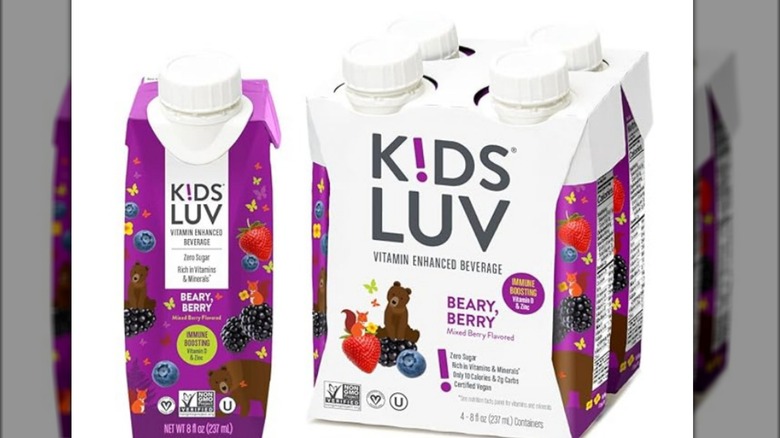 Tetra Pak container of KidsLuv vitamin beverage