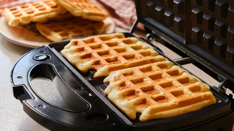 Waffles in waffle iron
