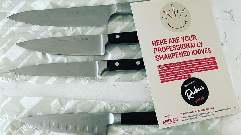Knife Aid return kit with four professionally sharpened knives