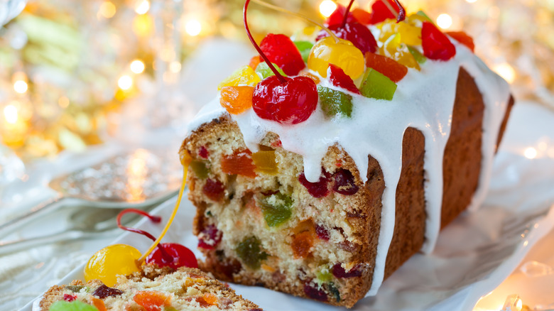 Fruit cake with icing