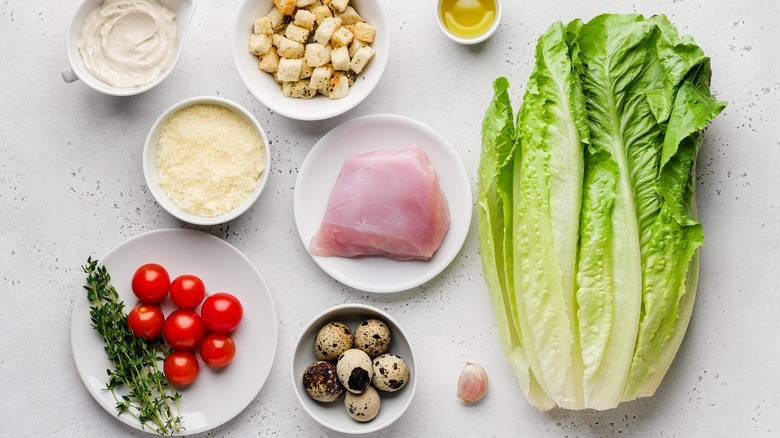 Chicken Caesar salad ingredients