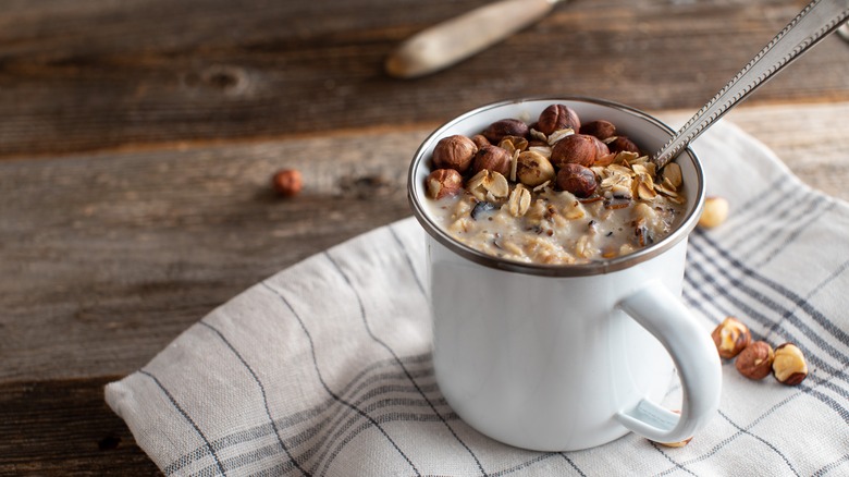 Oatmeal in a mug