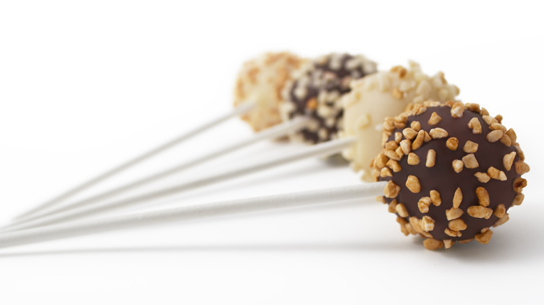 row of assorted cake pops