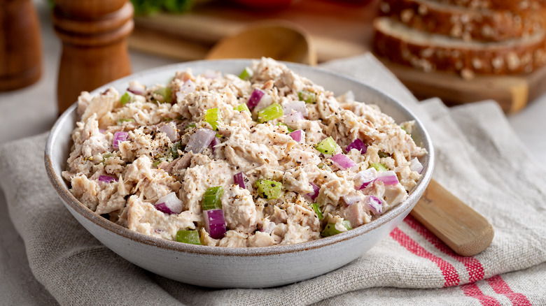 Tuna salad in a bowl