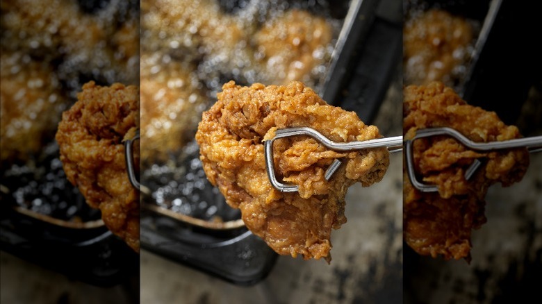 crispy fried chicken with herbs