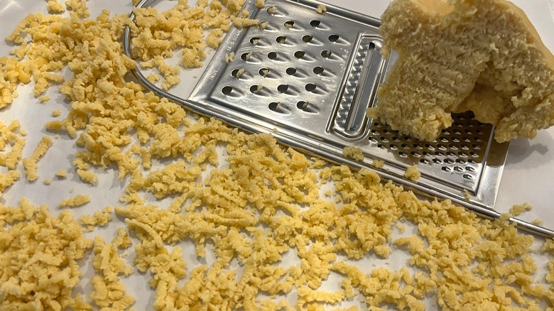 grattini dough grated onto a sheet pan