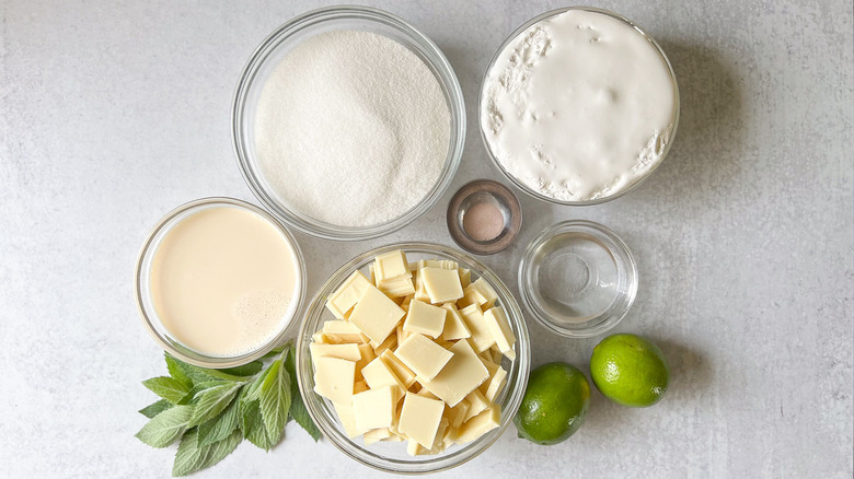 ingredients for minty mojito fudge