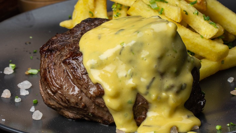 bearnaise sauce on steak