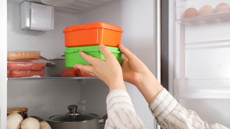 removing opaque containers from fridge