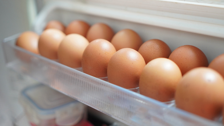 eggs in fridge door