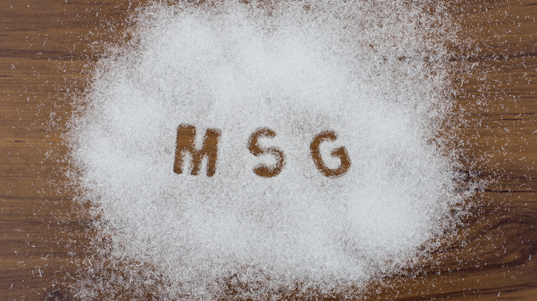 Monosodium glutamate (MSG) on table